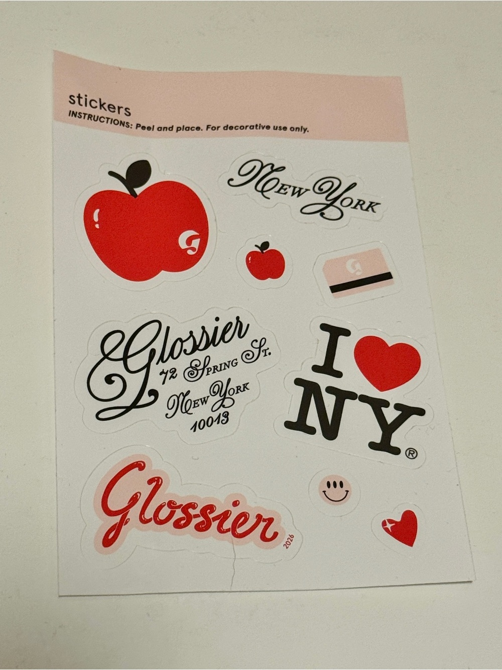 NIB GLOSSIER I ❤️ NY Bundle: Balm DotCom, Sticker Sheet, Keychain, Sticker Pack - Picture 2 of 12